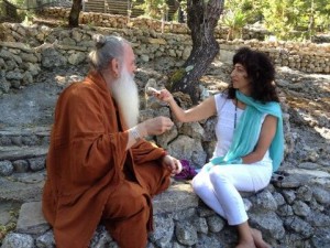 Twitter Update: At the beautiful garden ashram of Amrita Suryanand...