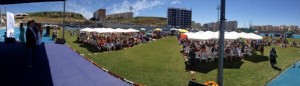 Twitter Update: A pano from the stage. Yoga is blossoming in Portu...