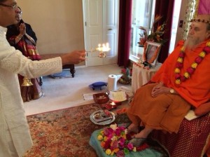 Twitter Update: Pada puja and talk at the Mrunal and Padmaja Patel...