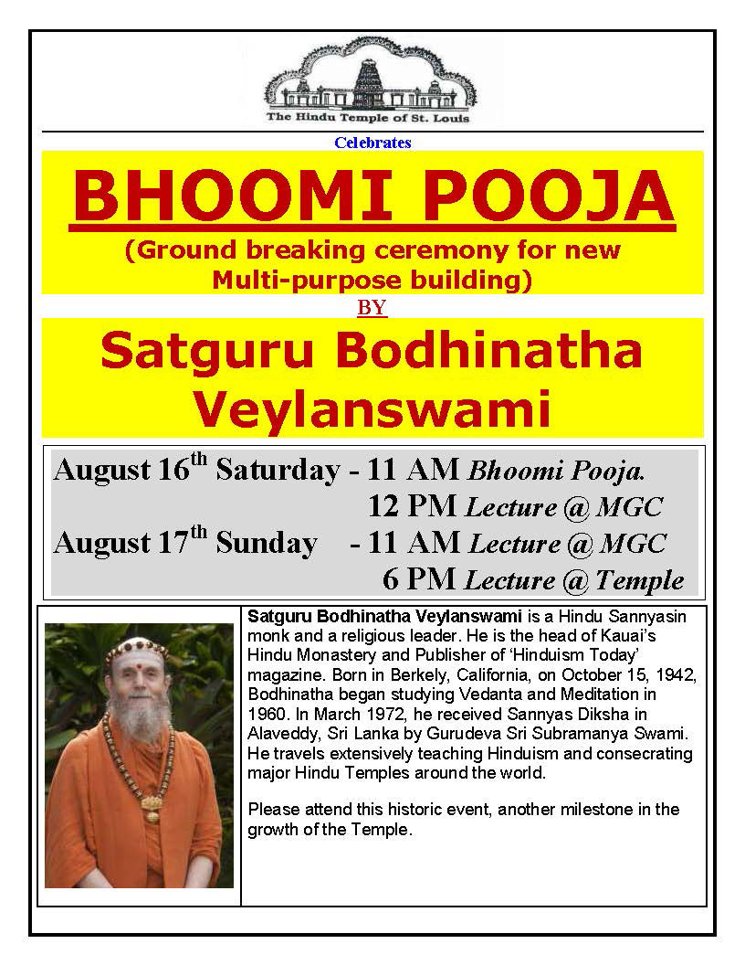 Bhoomi Pooja by Satguru Bodhinatha Veylanswami