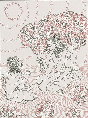 Art Photos Rishi Instructs Sishya In Japa Initiation