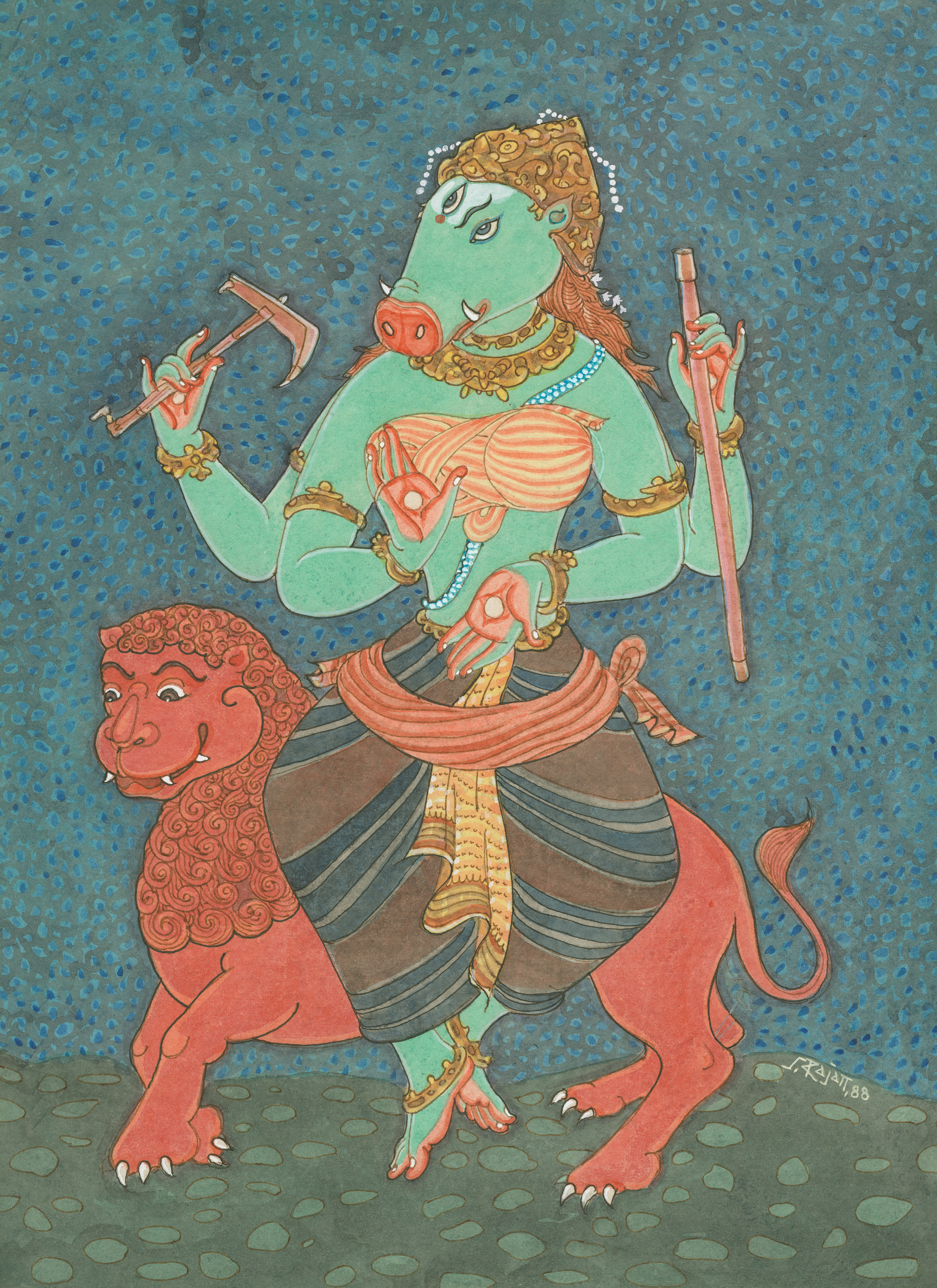 Art & Photos - Varahi, Avatar of Vishnu depicted as Female Version of Varaha,  the Boar