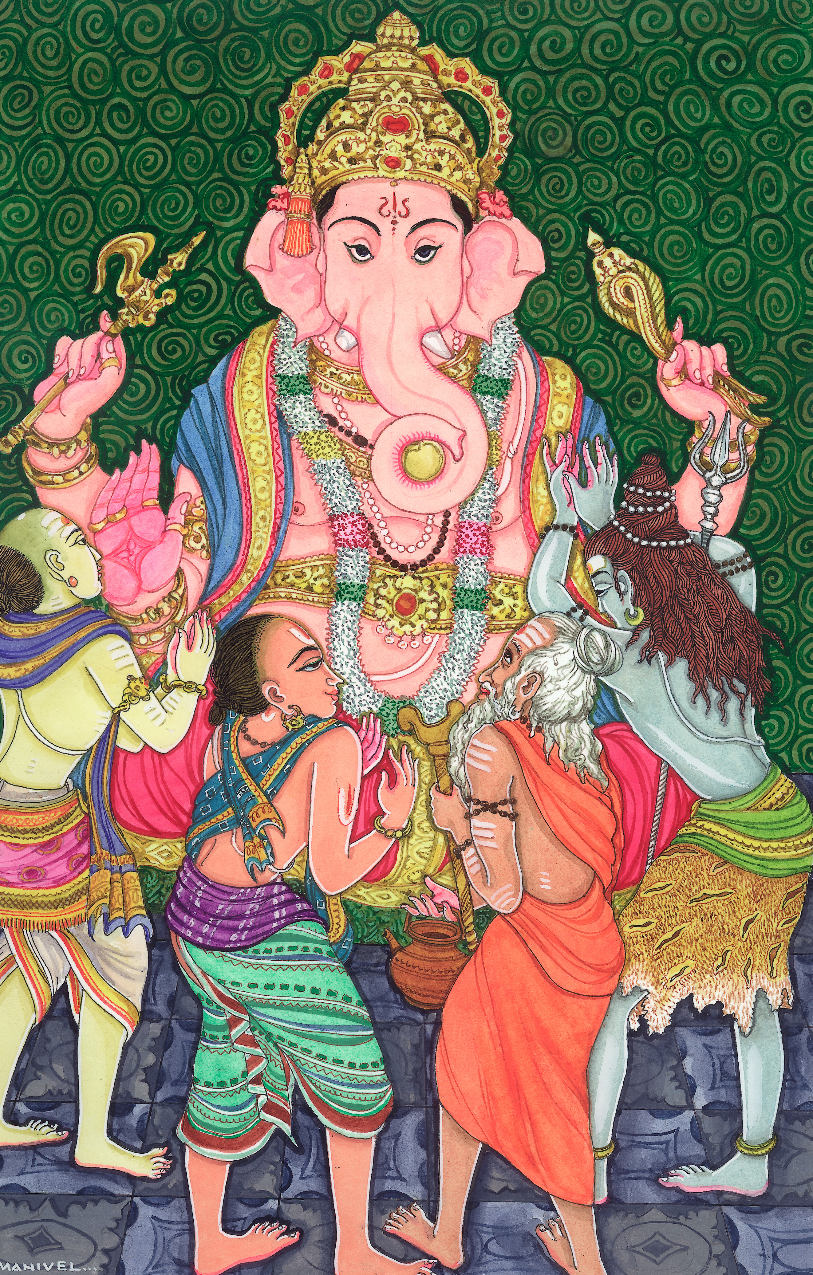 Art & Photos How to A Hindu Praying to Ganesha