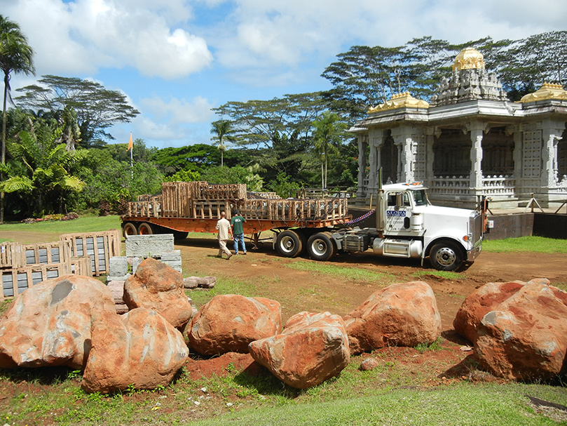 New Stones for Iraivan Temple Begin to Arrive