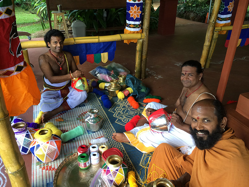 Priests at Kauai Aadheenam Wrap Kumbhas