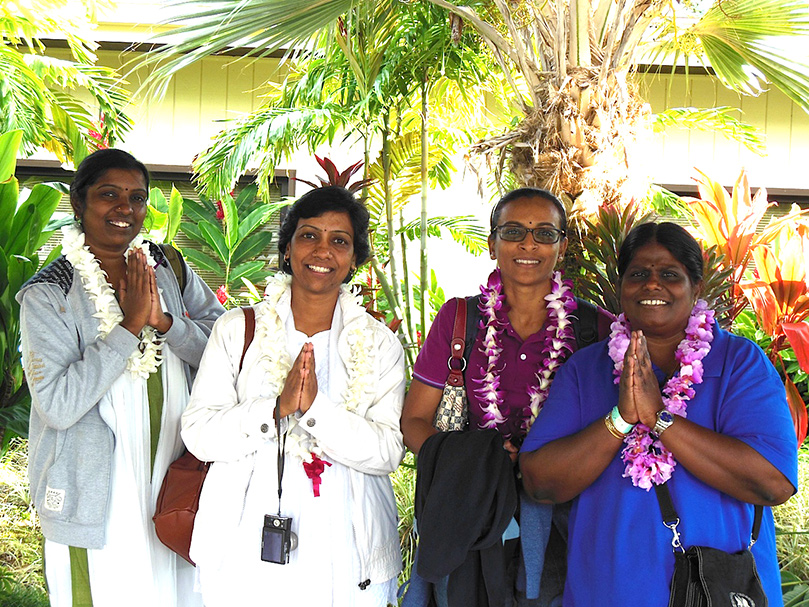 Four Shaktis from Australia and Malaysia Come on Pilgrimage