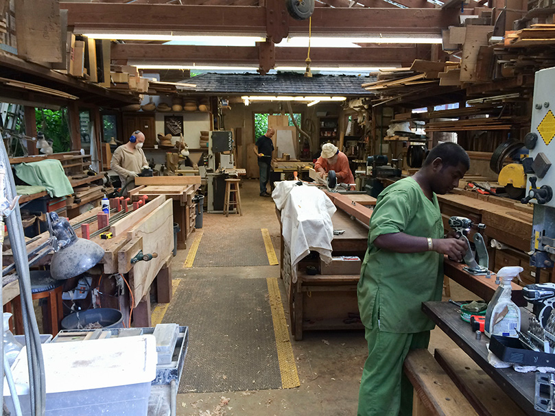 A Woodshop Buzzing with Activity