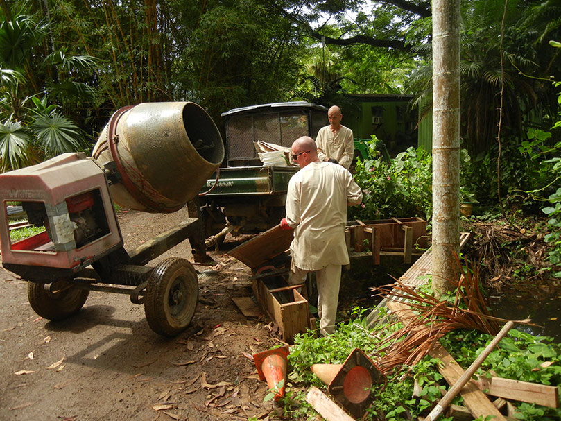 Safety Barrier Hand Poured On the Back Road
