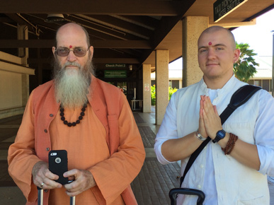 Acharya Arumuganathaswami and Sadhaka Jayanatha Leave for Colorado