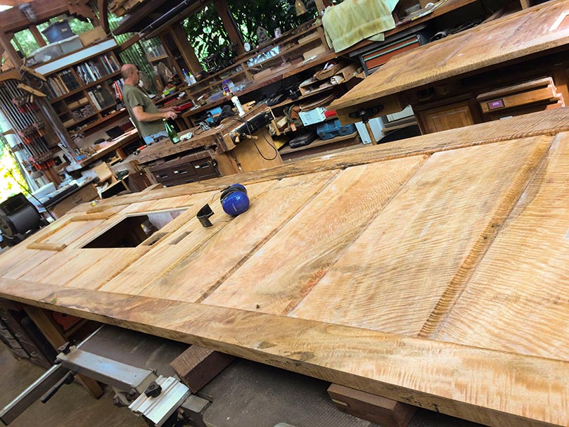 Media Studio Wainscoting and Lava Rocks