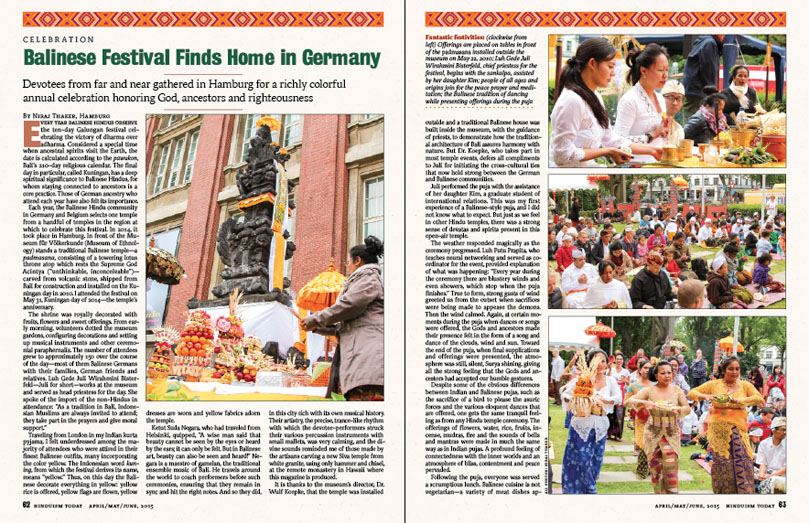 Balinese and Malaysian Stories in Upcoming Hinduism Today