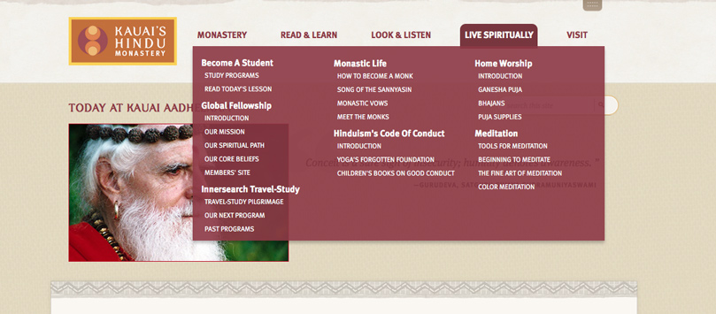 Himalayan Academy Mega Menu!