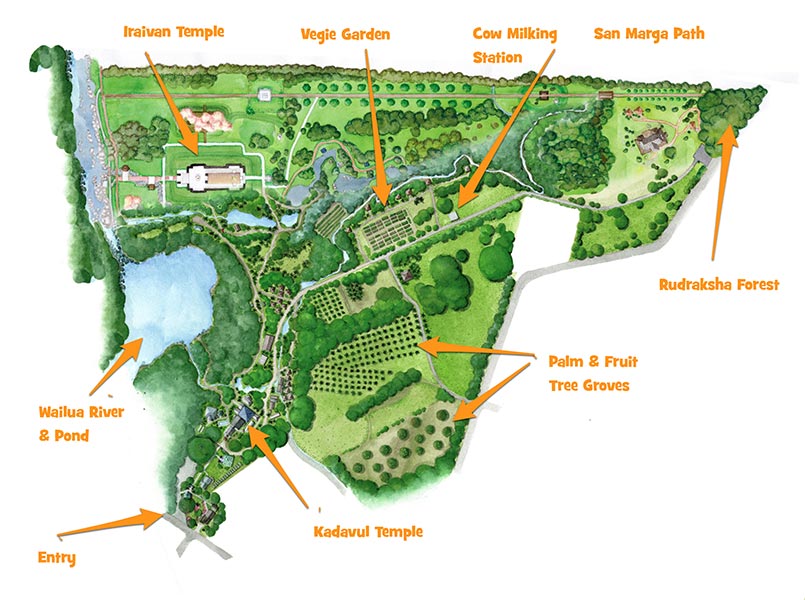 New Map of Kauai's Hindu Monastery