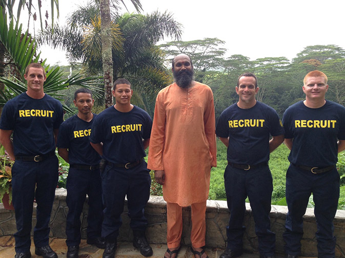Kauai Firemen Visit the Monastery