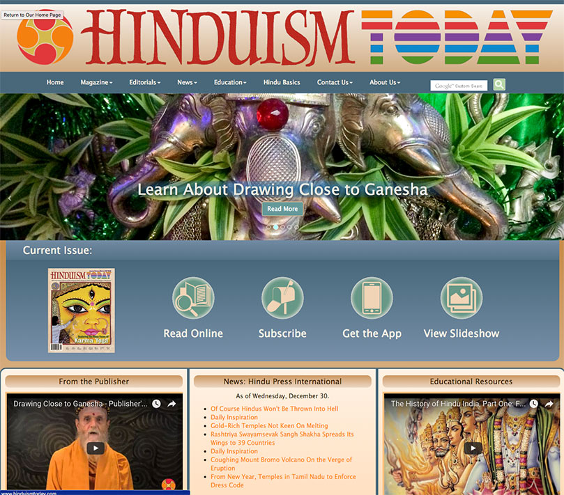 Today We Celebrate Our Mobile-Friendly Hinduism Today Website Upgrade