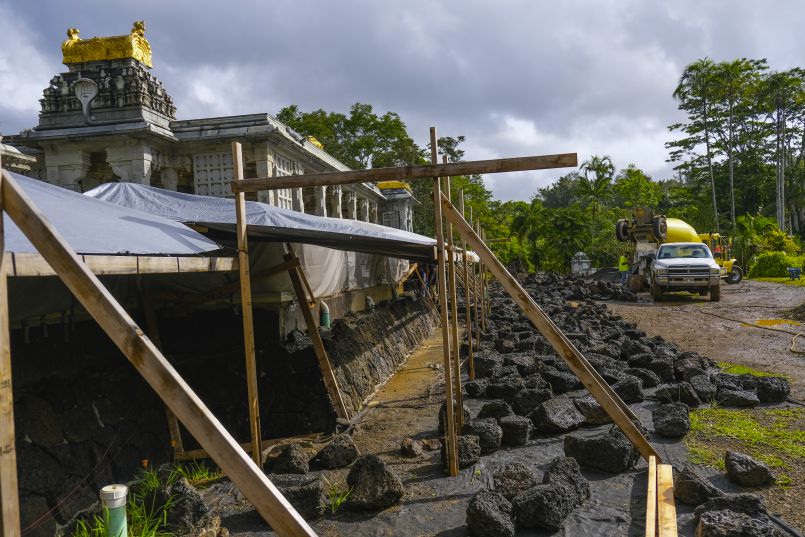 Lava Rock Concrete Pour