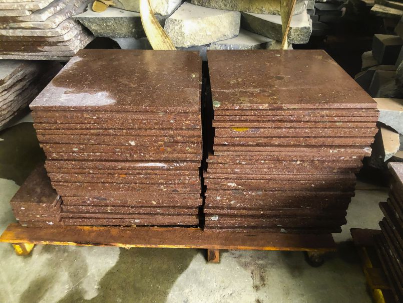 Iravan Temple's Red Granite Tile