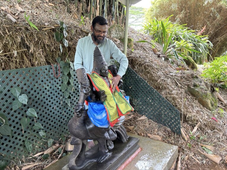 Cleaning Kartikeya at Muruga Hill