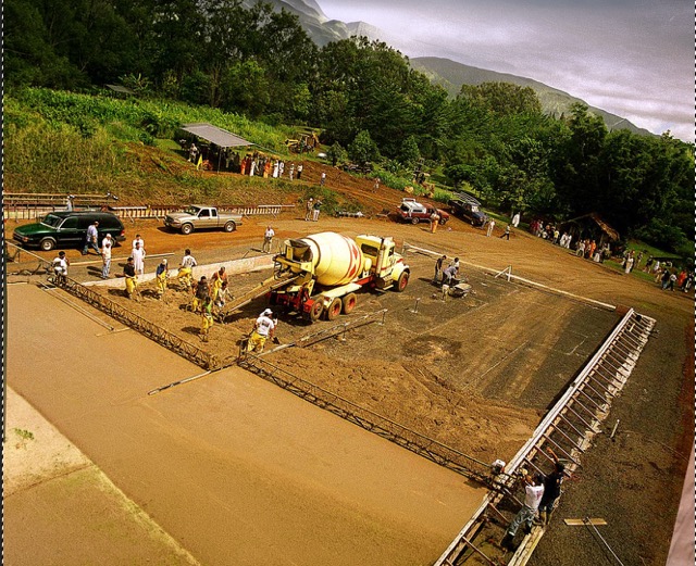 Part way through the foundation in 1999