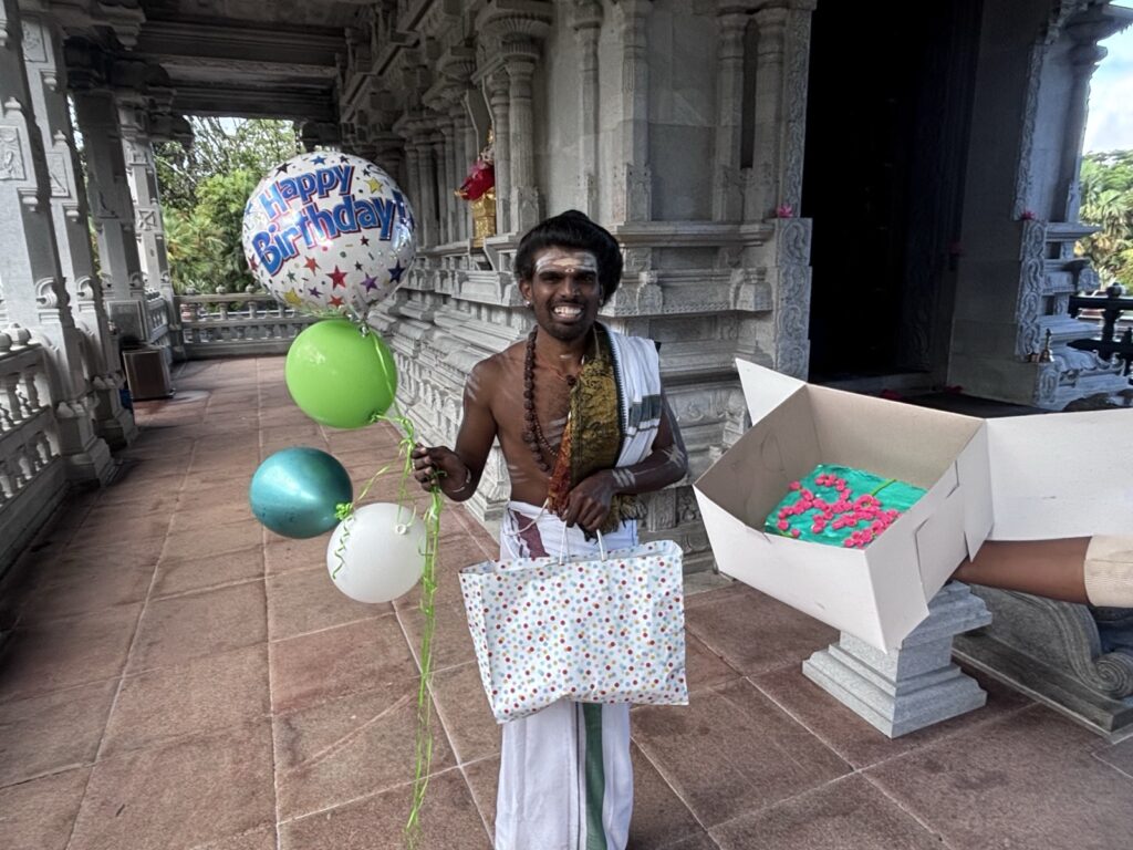 Pravin Kumat Poses with his B-day gifts